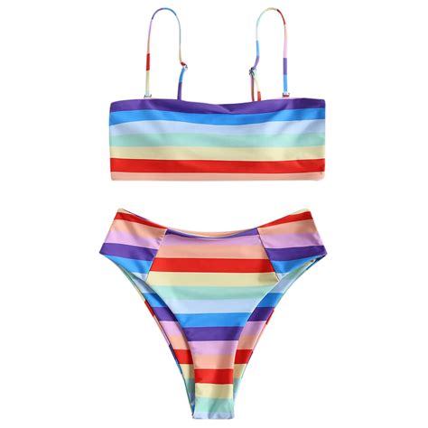 Sexy Halter Swimwear High Waist Colorful Bathing Sui Women Swimsuit Push Up Bikini Set Bathing