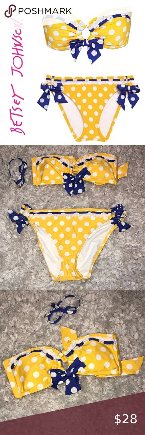Betsey Johnson Yellow And Blue Polka Dot Bikini Polka Dot Bikini My