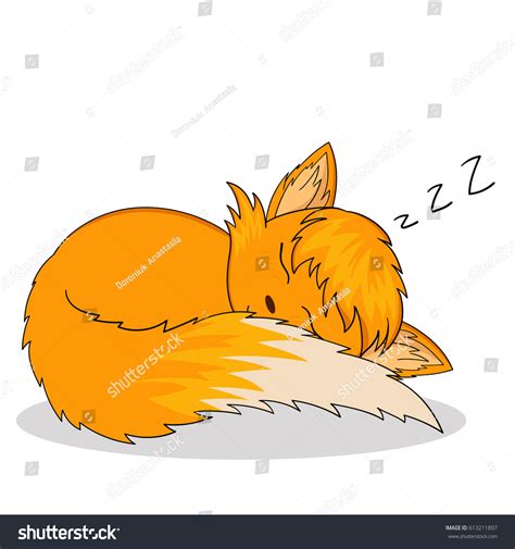 Fox Sleeping Vector Illustration Sleeping Anime Stock Vector Royalty