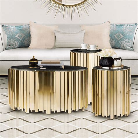 Bookmark this page because we're constantly adding more. Eden Empire Gold Round Coffee Table - Robson Furniture