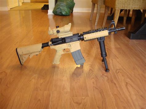 Mk18 Tan With Gripod My Air Soft Gun Gandg M4 Cqb R External Flickr
