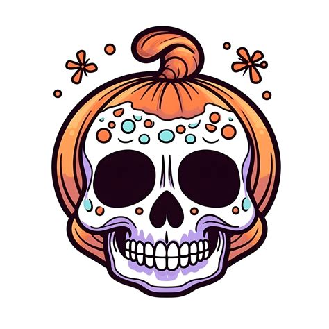 Halloween Cute Skull Cartoon Character Style Generative Ai 27786539 Png