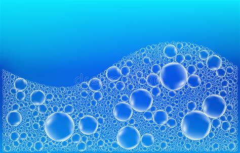 Bubble Foam Soap Shampoo On Blue Water Surface Texture Background Top 406