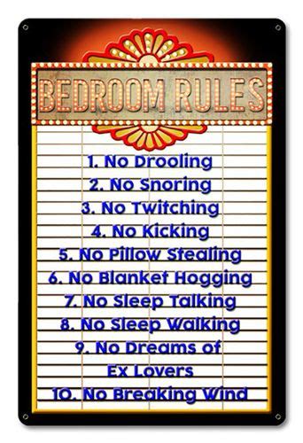 Bedroom Rules Metal Sign 18 X 12 Inches Metal Signs Bedroom Decor For Teen Girls Vintage