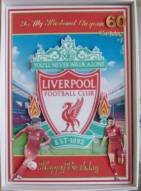 Decoupage Card I Made For A Friends Husband Who Is Mad About Liverpool Football Club Liverpool