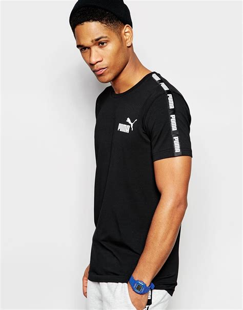 Lyst Puma T Shirt With Taping In Black For Men