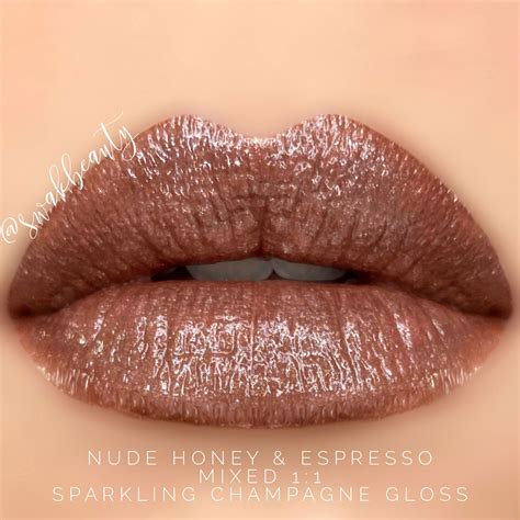 Nude Honey Espresso Lipsense Mixed Topped With Sparkling