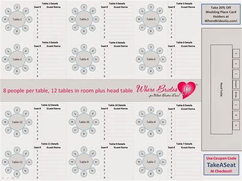 37 Seating Chart Templates For Wedding Receptions