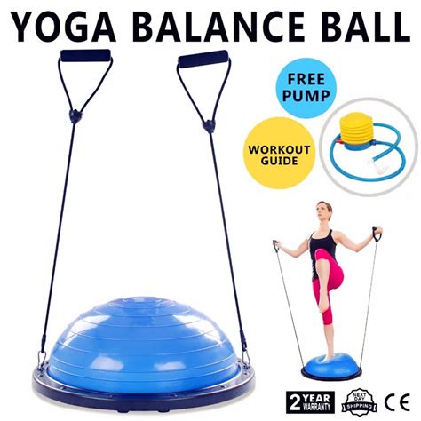 58cm Gym Workout Balance Trainer Pilates Yoga Half Ball With Resistance
