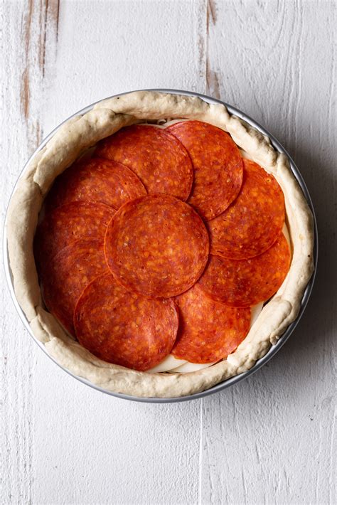Chicago Style Deep Dish Pizza With Sausage And Pepperoni — Cooking With