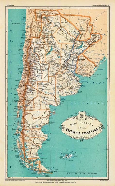 Usted puede personalizar el mapa para que enseñe. Mapa de la República Argentina de 1887 | Más Neuquén