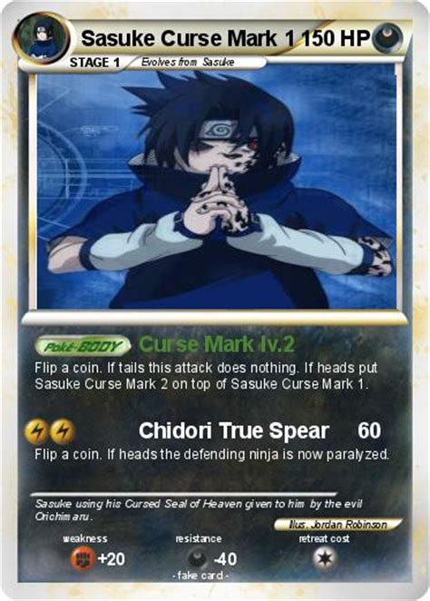 Pokémon Sasuke Curse Mark 1 1 Curse Mark Lv2 My Pokemon Card