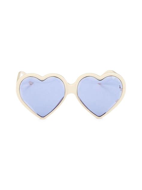 gucci 60mm heart shape sunglasses in blue lyst