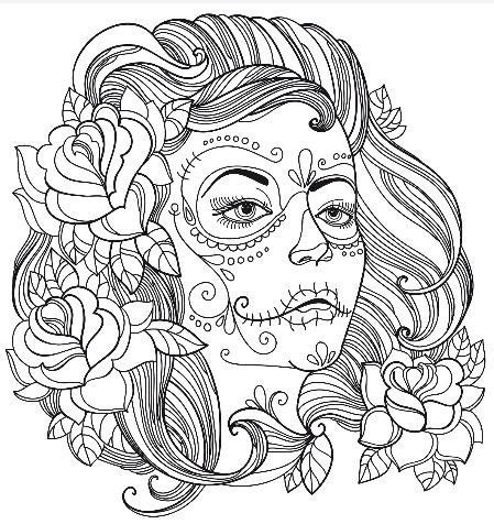 Then it gives you tips on coloring techniques, color theory, and shading. Day of the Dead Beauty to colour with: #coloringbookforme ...