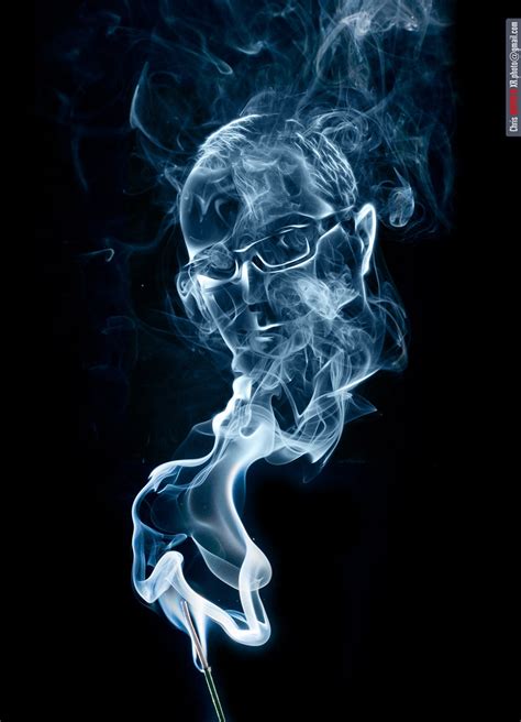 Face Made Of Smoke Abstract Mix Of Two Different Photos