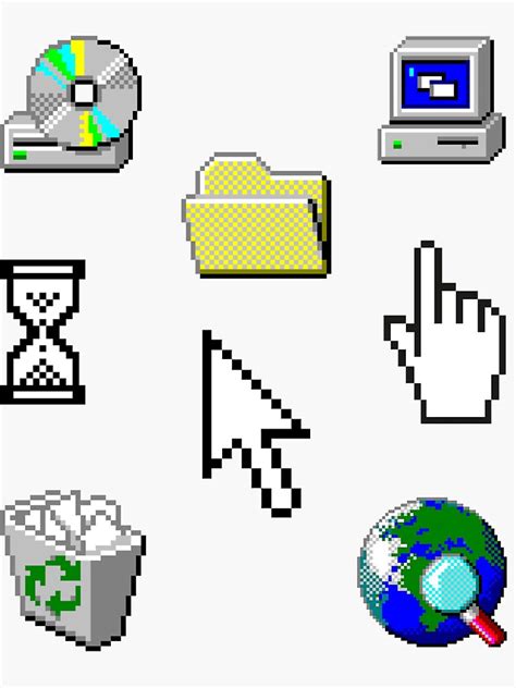 Windows 95 Computer Icon Sticker Pack Collection Sticker For Sale By