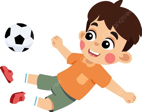 Niño Saltando Y Jugando Fútbol Anak Bermain Sepak Bola Png Niño