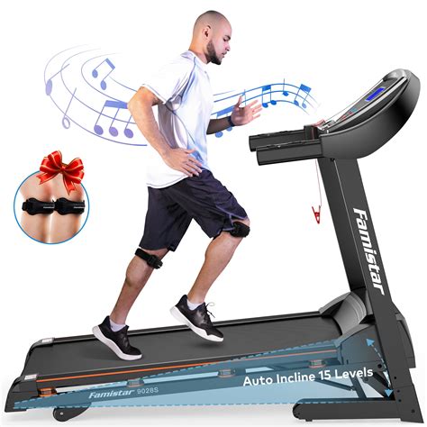 Famistar HP Folding Electric Treadmill For Home With Level Auto Incline LB Capacity