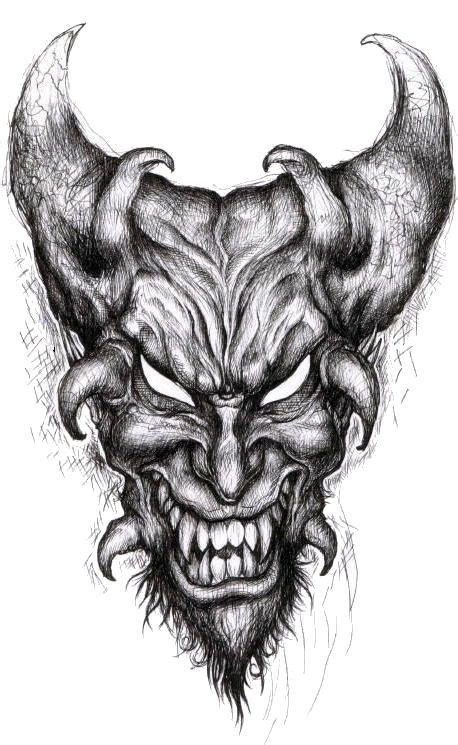 Image Result For Evil Demon Coloring Pages Demon Drawings Evil Skull
