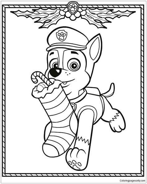 Thousands pictures for downloading and printing! Paw Patrol Christmas Coloring Page - Free Coloring Pages Online