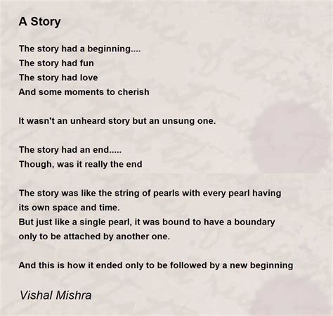 A Story A Story Poem By Vishal Mishra