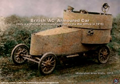 Armored Cars In The Wwi British Ac Armoured Car 1915