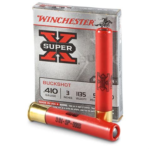 Winchester Super X 410 3 Shells 000 Buckshot 5 Pellets 5 Rounds