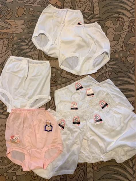 Vintage 1960s Nylon Panties Panty Lot Deadstock White Pink Lady Charles 11 Pairs 5215