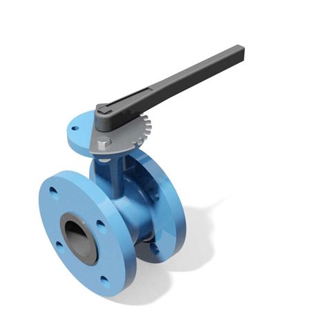 Double Flanged Manual Butterfly Valve Din Standard 3d Cad Download File