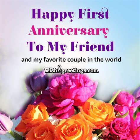 1st Anniversary Wishes For Friend Wish Greetings