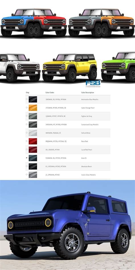 2021 Ford Bronco Colors Chart Bornmodernbaby
