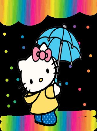 In this coloring page you will find hello kitty as an angel, a sweets seller, a ballerina, and more! Hello Kitty in the rainbow rain by Bjnix248 on DeviantArt