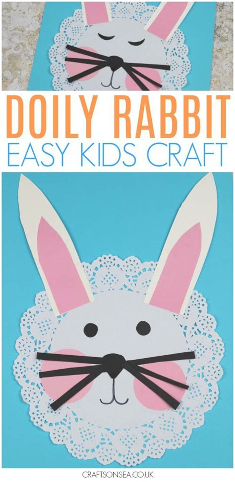 Easy Doily Bunny Craft For Kids Spring Crafts Preschool Rabbit