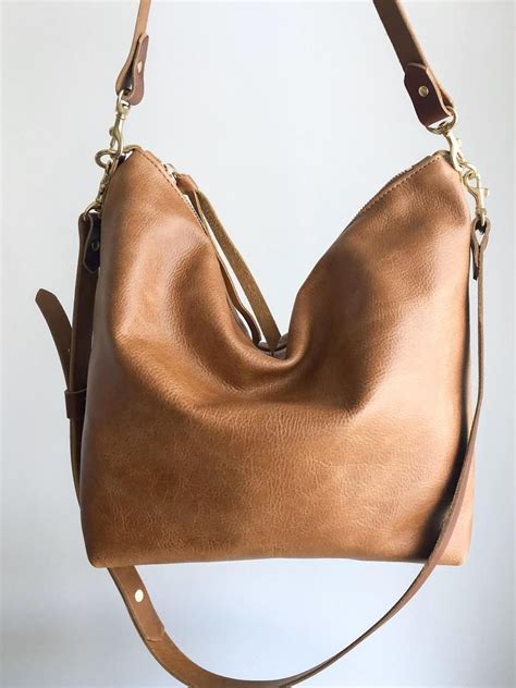 Brown Leather Hobo Bag Slouchy Leather Bag Shoulder Bag Etsy Brown