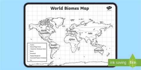 Biomes Labelling Map Activity Display Poster Teacher Made