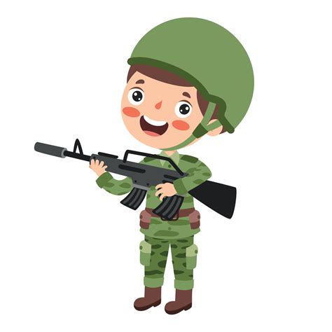 Cartoon Soldier In Military Costume 13444557 Vector Art At Vecteezy