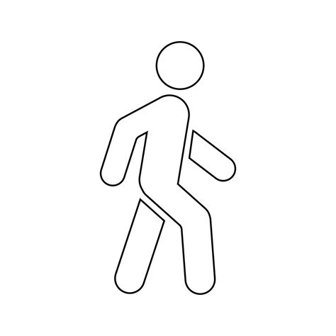 Walking Man Icon People In Motion Active Lifestyle Sign 3399418 Vector
