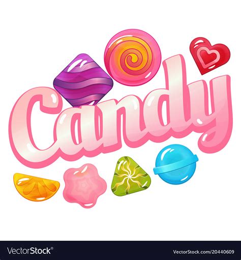 Candy Logo With Sweet Candies Royalty Free Vector Image