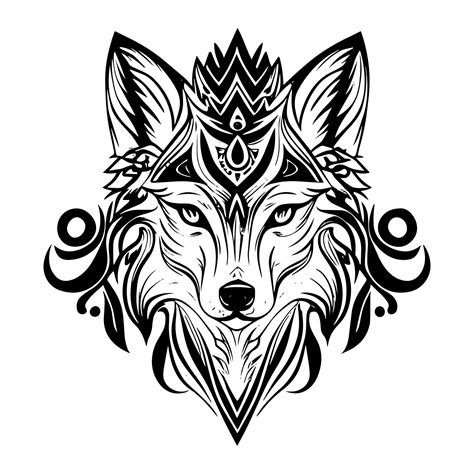 Wolf Tribal Tattoo Is A Striking Design That Showcases The Fierce And
