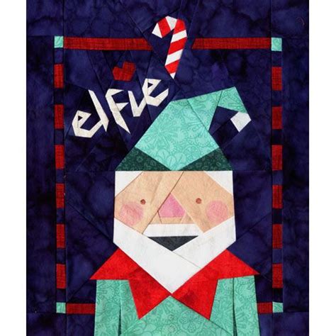 Elfies Christmas Card Paper Pieced Quilt Pattern Paper Pieced Quilt