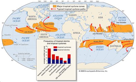 Tropical Cyclone Location And Patterns Of Tropical Cyclones Britannica