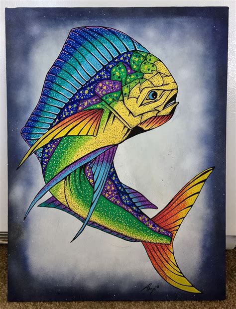 Dolphin Fish Painting Painting Acrylic Pe