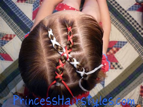 Patriotic Ribbon Cornrows Hairstyles For Girls Princess Hairstyles