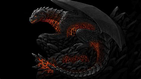 Fantasy Fiery Black Dragon Hd Dreamy Wallpapers Hd Wallpapers Id 36059