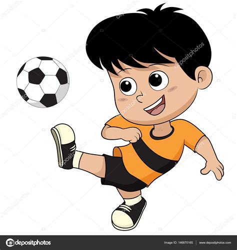 Dibujos Animados Fútbol Niño Imagen Vectorial De © Eemprishotmail