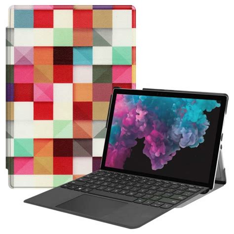 Printed Pu Leather Front Stand Case For Microsoft Surface Pro 123 Inch