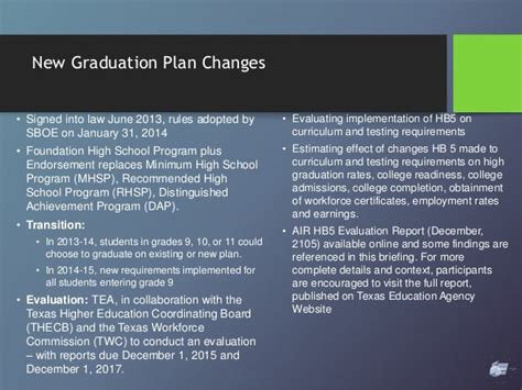 Idra Ready Texas Graduation Plan Briefing