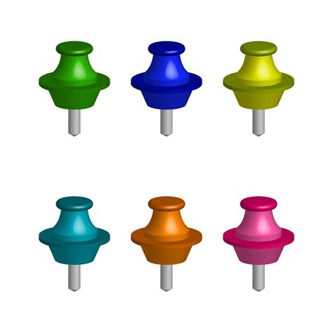 Set Of Push Pins On White Background 2038493 Vector Art At Vecteezy