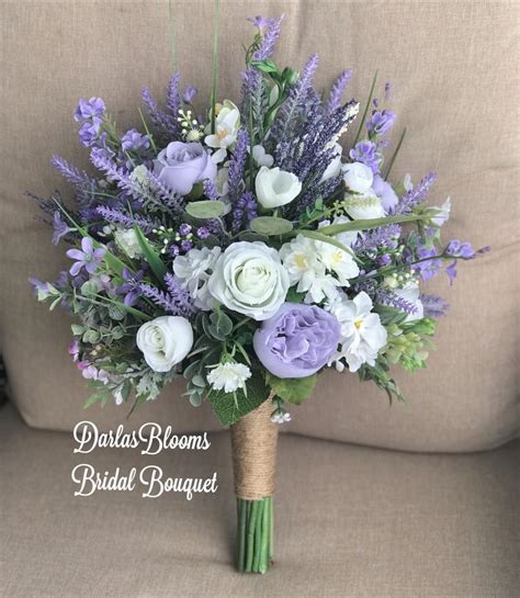 lavender wedding bouquet boho bouquet purple wedding flowers silk wedding flowers lavender