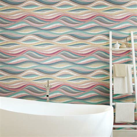Mosaic Waves Peel And Stick Wallpaper Roommates Decor